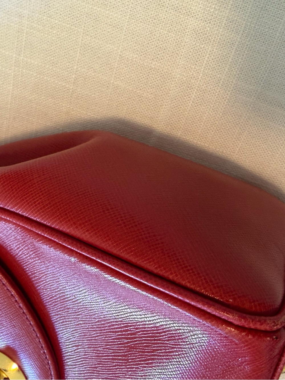 GIVENCHY- red leather top handle bag vintage - Picture 4 of 12